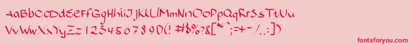 フォントBajsporr – ピンクの背景に赤い文字