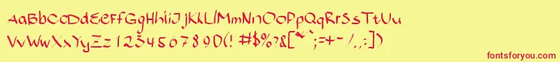 Bajsporr Font – Red Fonts on Yellow Background