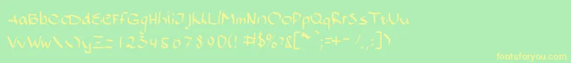 Bajsporr Font – Yellow Fonts on Green Background