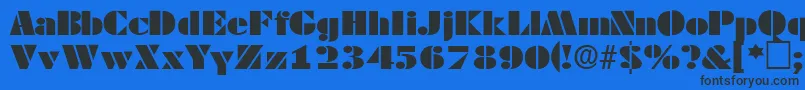 TessasskRegular Font – Black Fonts on Blue Background