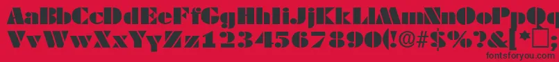 TessasskRegular Font – Black Fonts on Red Background