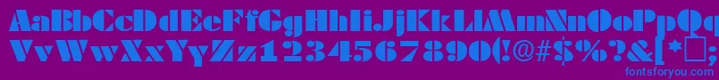 TessasskRegular Font – Blue Fonts on Purple Background