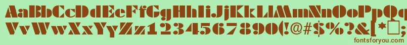 フォントTessasskRegular – 緑の背景に茶色のフォント