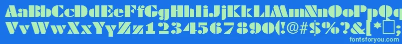 TessasskRegular Font – Green Fonts on Blue Background