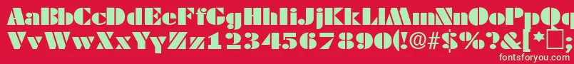TessasskRegular-Schriftart – Grüne Schriften auf rotem Hintergrund