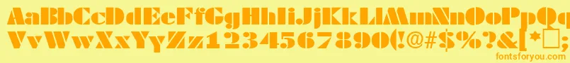 TessasskRegularフォントについての詳細 フォントTessasskRegular – オレンジの文字が黄色の背景にあります。