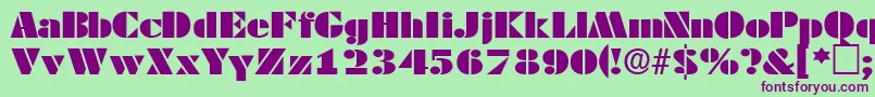 TessasskRegular Font – Purple Fonts on Green Background