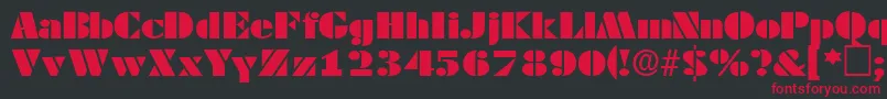 TessasskRegular-Schriftart – Rote Schriften auf schwarzem Hintergrund