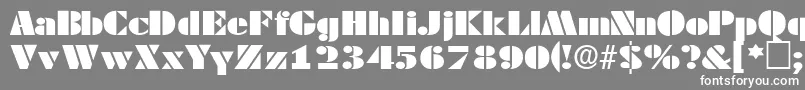 フォントTessasskRegular – 灰色の背景に白い文字