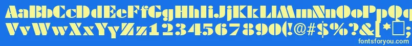 TessasskRegular Font – Yellow Fonts on Blue Background