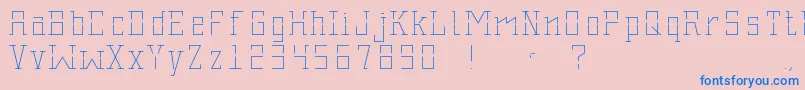 Stenciles Font – Blue Fonts on Pink Background