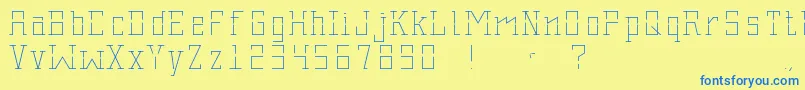 Stenciles Font – Blue Fonts on Yellow Background