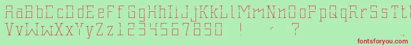 Stenciles Font – Red Fonts on Green Background