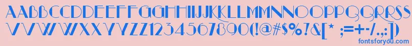 Raconteur Font – Blue Fonts on Pink Background