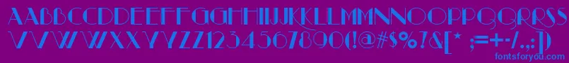 Raconteur-fontti – siniset fontit violetilla taustalla