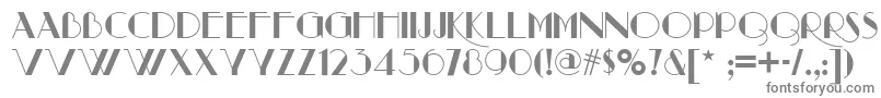 Raconteur-fontti – harmaat kirjasimet valkoisella taustalla
