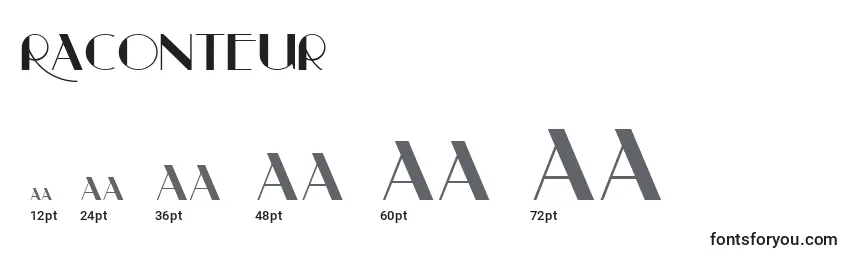 Raconteur Font Sizes