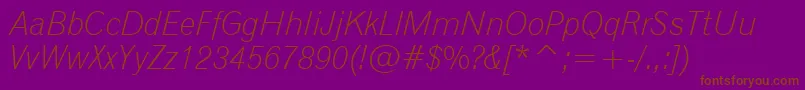 Шрифт Gothic720LightItalicBt – коричневые шрифты на фиолетовом фоне