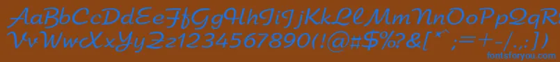 フォントArbatRegular – 茶色の背景に青い文字