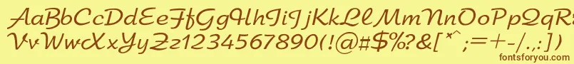 ArbatRegular Font – Brown Fonts on Yellow Background