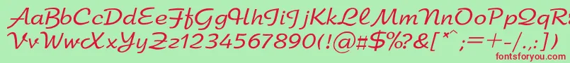 ArbatRegular Font – Red Fonts on Green Background