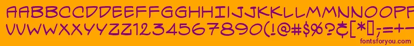 Specvbrg Font – Purple Fonts on Orange Background