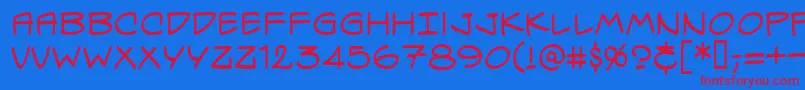 Specvbrg Font – Red Fonts on Blue Background