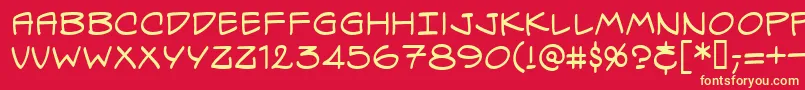 Specvbrg Font – Yellow Fonts on Red Background