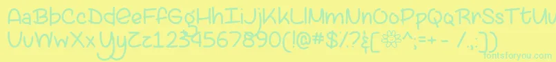 LazySpringDayOtf Font – Green Fonts on Yellow Background