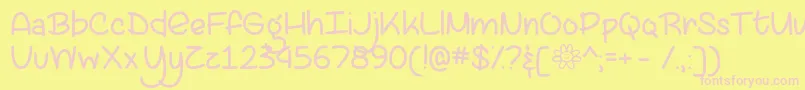 LazySpringDayOtf Font – Pink Fonts on Yellow Background