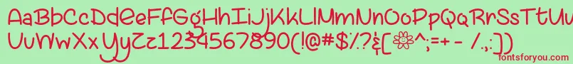 LazySpringDayOtf Font – Red Fonts on Green Background
