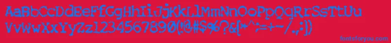 Noseb Font – Blue Fonts on Red Background