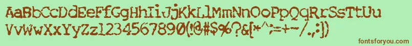 Noseb Font – Brown Fonts on Green Background