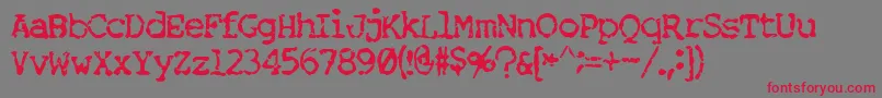 Noseb-Schriftart – Rote Schriften auf grauem Hintergrund