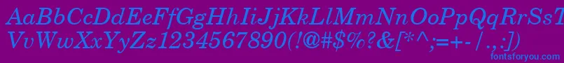 NewbrunswickItalic Font – Blue Fonts on Purple Background