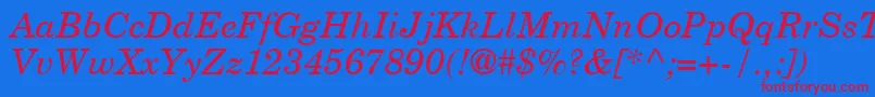 NewbrunswickItalic Font – Red Fonts on Blue Background