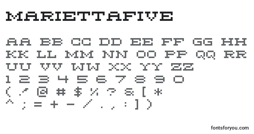 Fuente MariettaFive - alfabeto, números, caracteres especiales