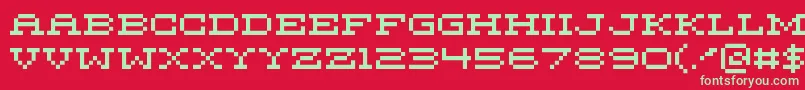 フォントMariettaFive – 赤い背景に緑の文字