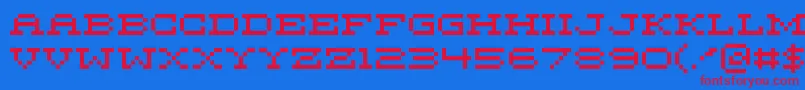 フォントMariettaFive – 赤い文字の青い背景