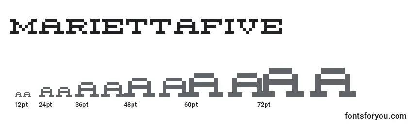 Размеры шрифта MariettaFive