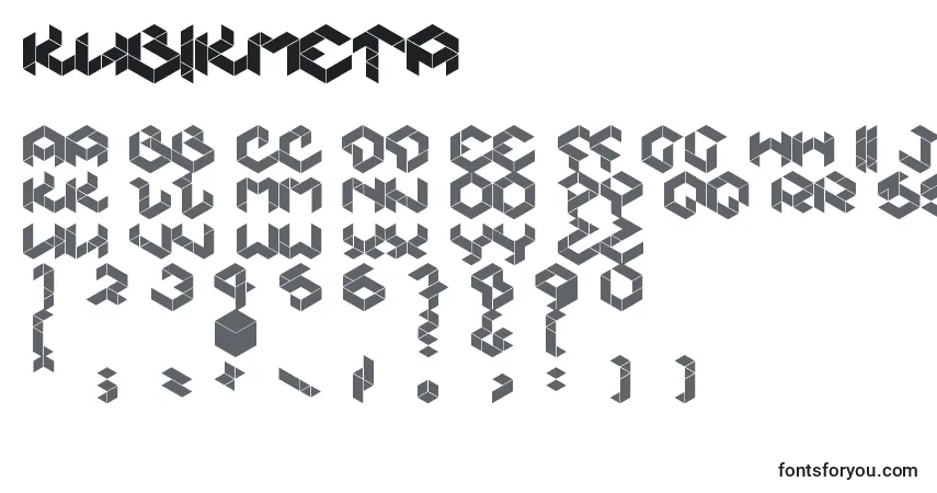 Czcionka Kubikmeta – alfabet, cyfry, specjalne znaki