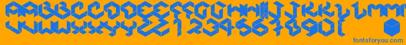 Kubikmeta Font – Blue Fonts on Orange Background