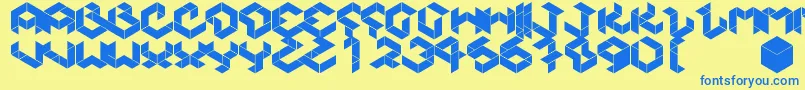 Kubikmeta Font – Blue Fonts on Yellow Background