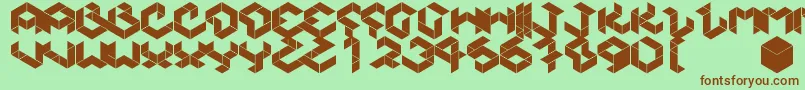 Kubikmeta Font – Brown Fonts on Green Background