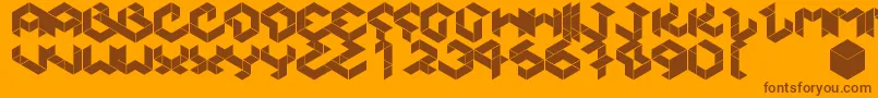 Kubikmeta Font – Brown Fonts on Orange Background