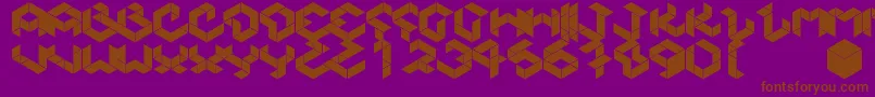 Kubikmeta-Schriftart – Braune Schriften auf violettem Hintergrund