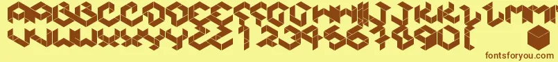Kubikmeta Font – Brown Fonts on Yellow Background