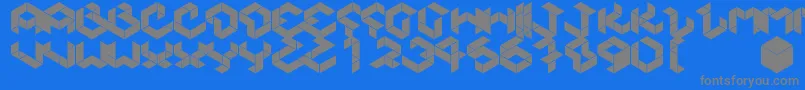 Kubikmeta Font – Gray Fonts on Blue Background