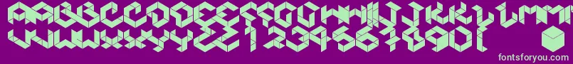 Kubikmeta Font – Green Fonts on Purple Background