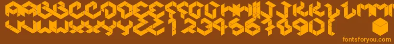 Kubikmeta Font – Orange Fonts on Brown Background